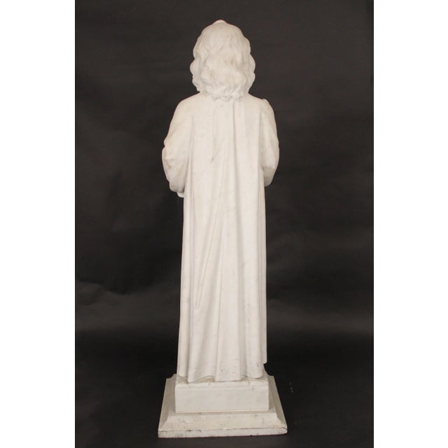 Stone Marble Statue of a Young Girl For Sale - Image 7 of 13