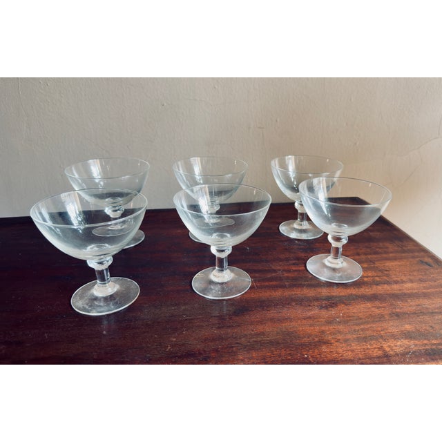 Vintage, 1950s, Mid-Century Modern Coupe Glass - Set of 9 For Sale In New York - Image 6 of 13