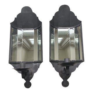 Vintage 1920s Mirrored Wall Sconces - a Pair For Sale