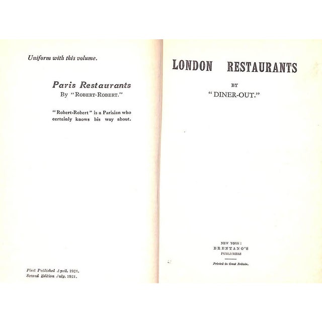 Traditional "London Restaurants" 1924 'Diner-Out' For Sale - Image 3 of 10