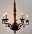Early 20th Century Early 20th Century Spanish Wrought Iron and Wood Light Fixture For Sale - Image 5 of 8