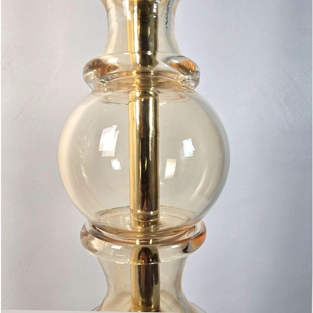 Beige 1980s Murano Glass Mid Century Modern Floor Lamps - Pair For Sale - Image 8 of 10