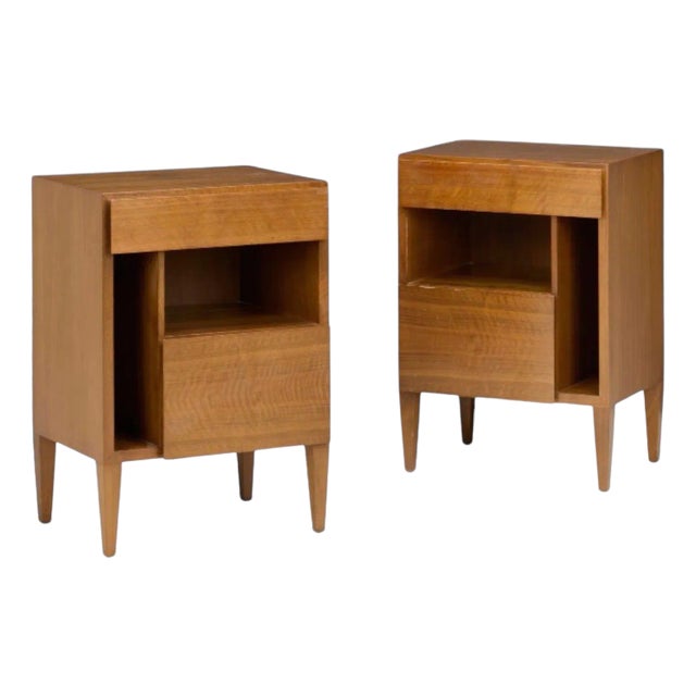 Gio Ponti, Singer & Sons, Mid-Century Modern, Rare Sculptural Nightstands, 1950s For Sale