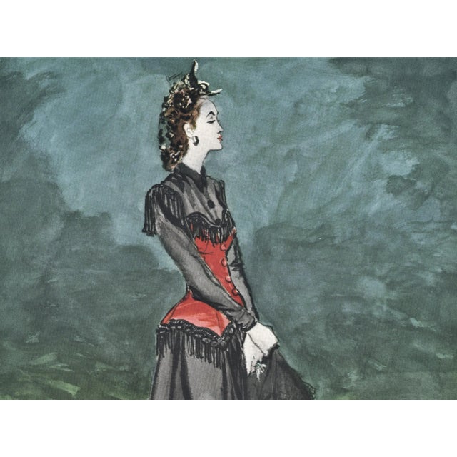 RARE FABULOUS image. This is a matted Mid-Century 1942 fashion print by the iconic Eric (Carl Erickson). Eric is one of...