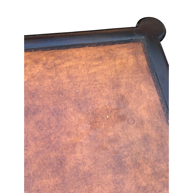 Late 20th Century Faux Bamboo Leather Top Writing Desk For Sale - Image 18 of 18