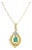 Oval Emerald with Diamond Accent Necklace 14k Yellow Gold 16" For Sale