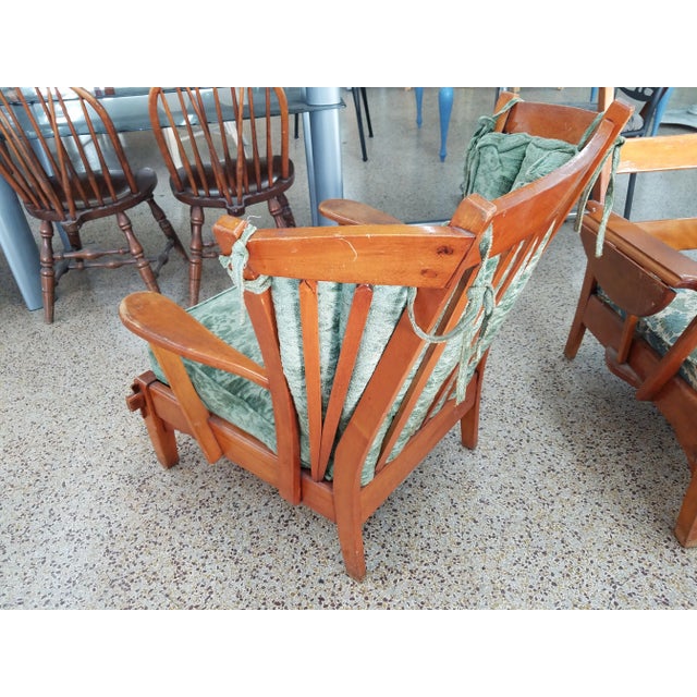 Wood 1950s Vintage Western Cowboy Monterrey Ranch Style Couch & Easy Chair For Sale - Image 7 of 13