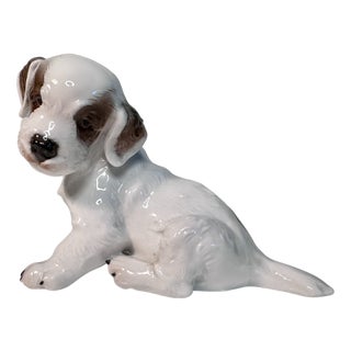 Porcelain Model 1121 Terrier Puppy Dog Figurine by Theodor Kärner for Rosenthal, Germany, 1950s For Sale