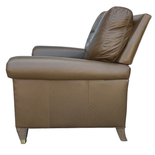 Brown Lee Industries Traditional Leather Recliner For Sale - Image 8 of 9
