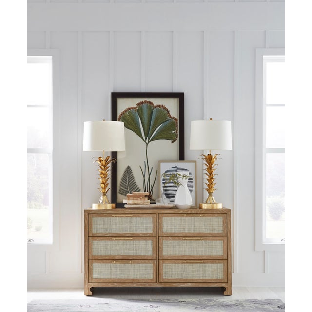 Contemporary Matthew Izzo Home Carla Cerused Oak and Caned Chest of Drawers For Sale - Image 3 of 9
