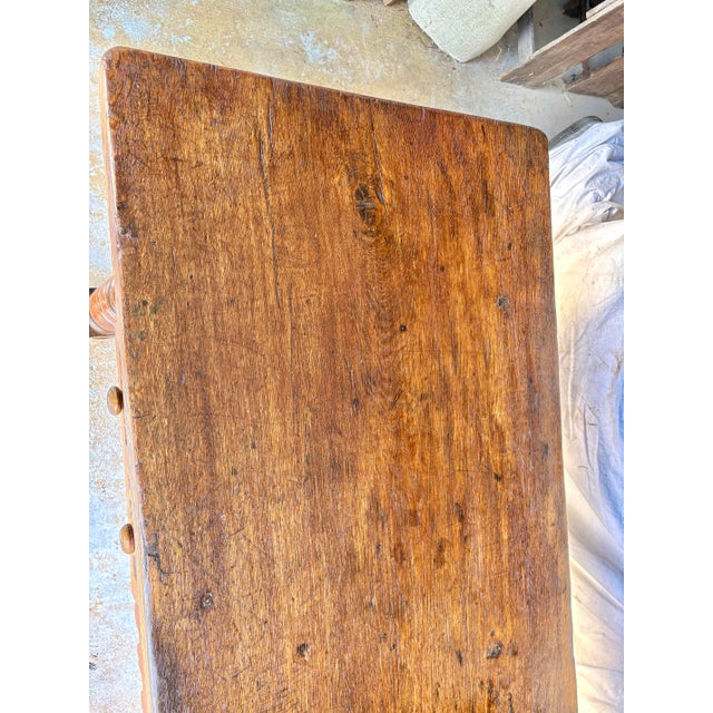 Late 19th Century Italian Walnut Three Drawer Console Table For Sale - Image 10 of 12