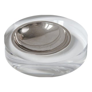 Transparent Acrylic Glass and Chrome Valet Tray by Felice Antonio Botta, 1970s For Sale