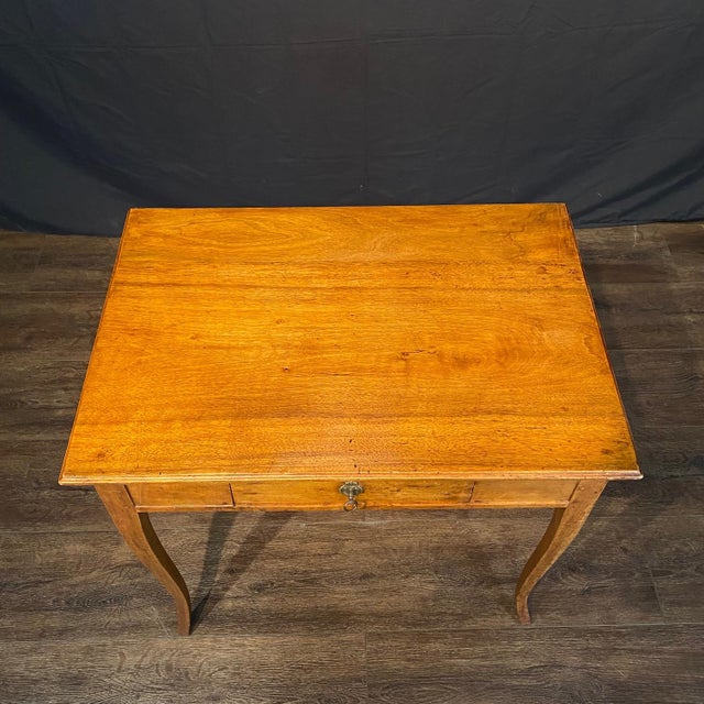 Brown French 19th Century Louis XV Fruitwood Writing Table or Side Table For Sale - Image 8 of 10