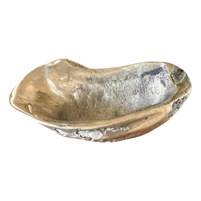 Vintage Brass Oyster Shell Vide Poche / Trinket Dish / Bowl / Object For Sale