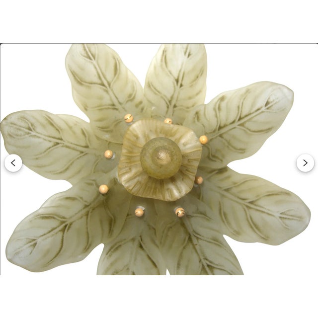 Mid-Century Modern Art Deco French Glass Ceiling Light attributed to Degue-Verreries, 1980s For Sale - Image 3 of 9