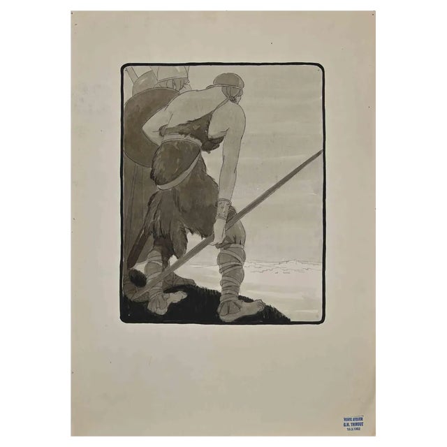 Georges-Henri Tribout, Viking, Original Etching, 1940s For Sale