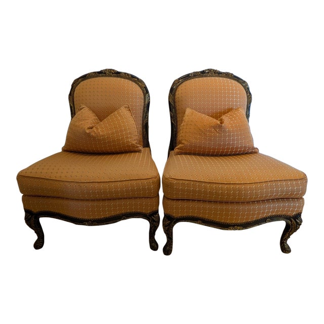 Pair of Late 20th Century Slipper Chairs For Sale