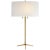 Thomas O'Brien by Visual Comfort Signature Caron Table Lamp in Hand-Rubbed Antique Brass with Linen Shade For Sale