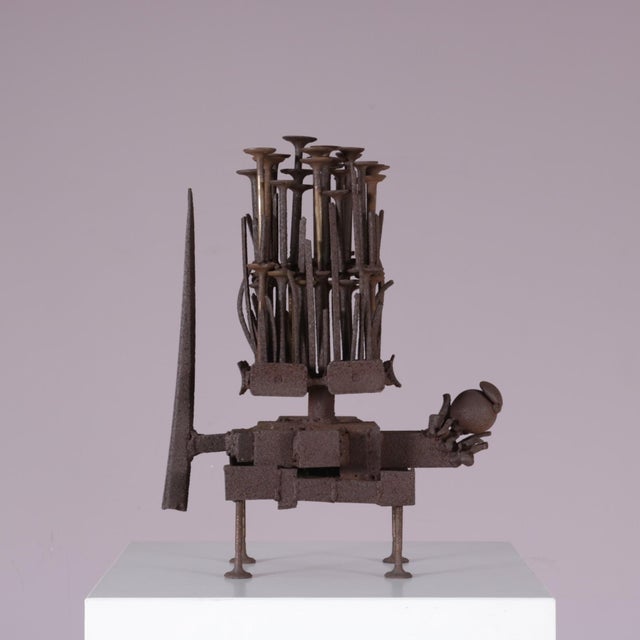Brutalist Frans De Boer, Lichtveld Brutalist Artwork, 1970s, Steel For Sale - Image 3 of 15