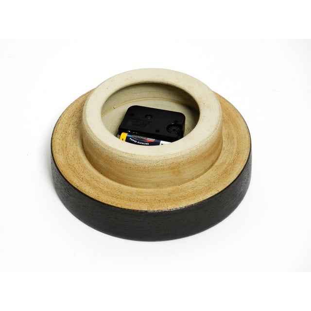 Handmade Round Ceramic Wall Clock, 1970s For Sale - Image 13 of 18