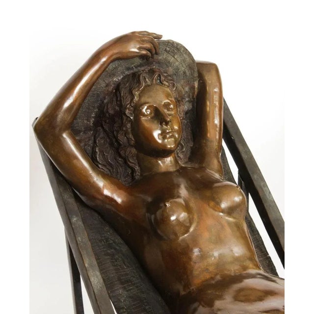 Large Sunbathing Ladies in Bronze, 1980s, Set of 2 For Sale - Image 6 of 11