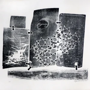 Limited Edition Untitled Woodblock Print by Margaret Wenstrup (1958)
