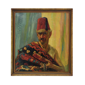 Hein Froonen, Moroccan Seller of Kilims and Jewels, 1930s, Oil Painting