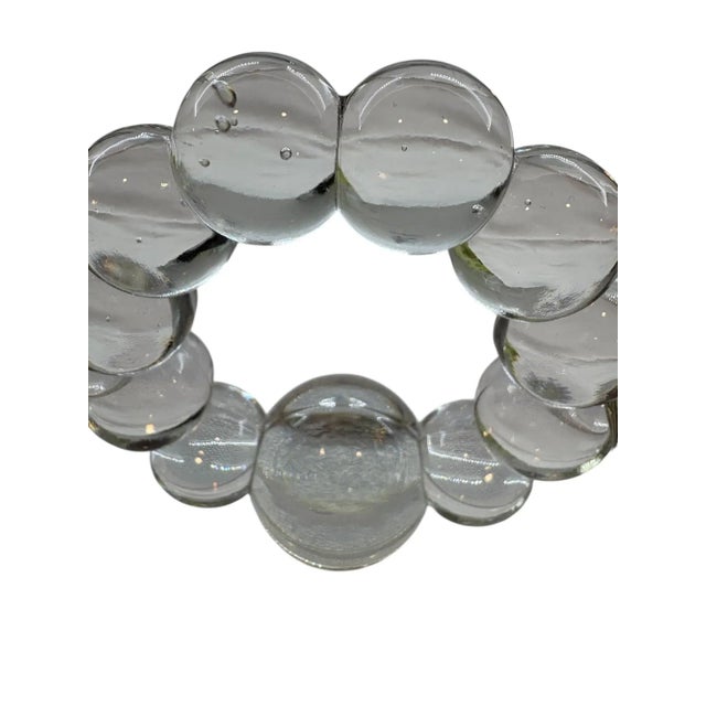 Mid 20th Century Wj Hughes Glass Candlewick Candlestick Holder For Sale - Image 9 of 9