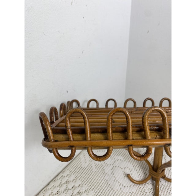 Mid-Century Modern Wall Shelf in Rattan and Bamboo attributed to Franco Albini, Italy, 1960 For Sale - Image 3 of 15
