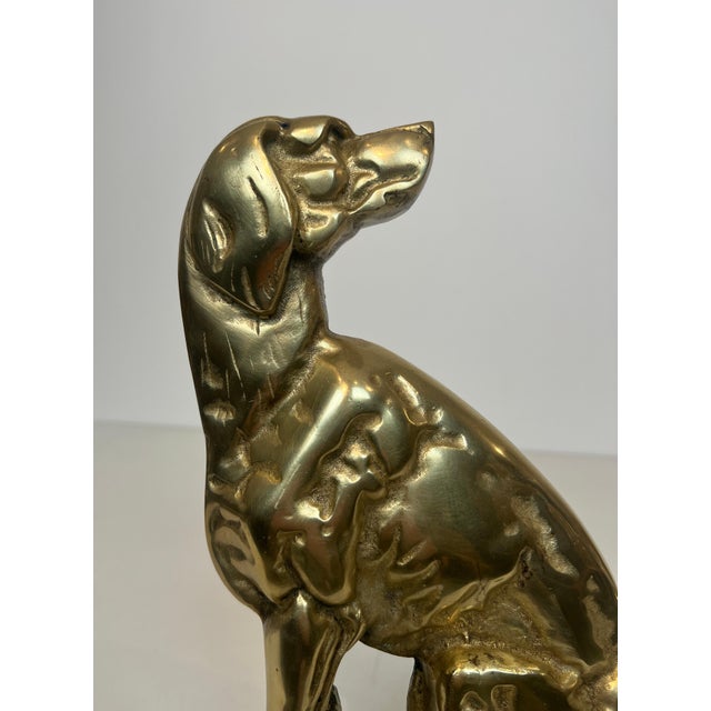 Pair of bronze andirons depicting dogs French works from the Art Deco period For Sale - Image 6 of 12