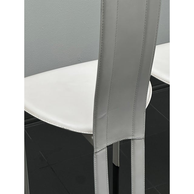 1980s Cattelan Italia White Leather Dining Chairs For Sale In Los Angeles - Image 6 of 6