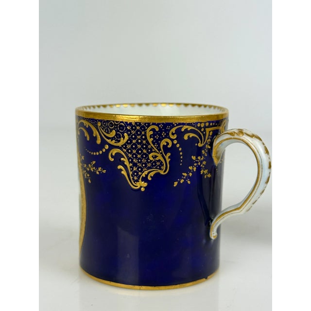 French 19th Century French Sevres Porcelain Hand Painted Cup & Saucer For Sale - Image 3 of 7