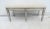 Hollywood Regency 6 Leg Bench with recessed mirrors in legs and seat rail, silver gilt paint. White tufted upholstery....