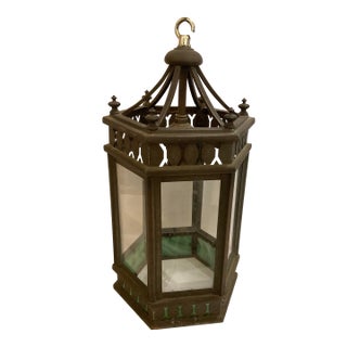 Antique Brass Gothic Revival Style Lantern For Sale
