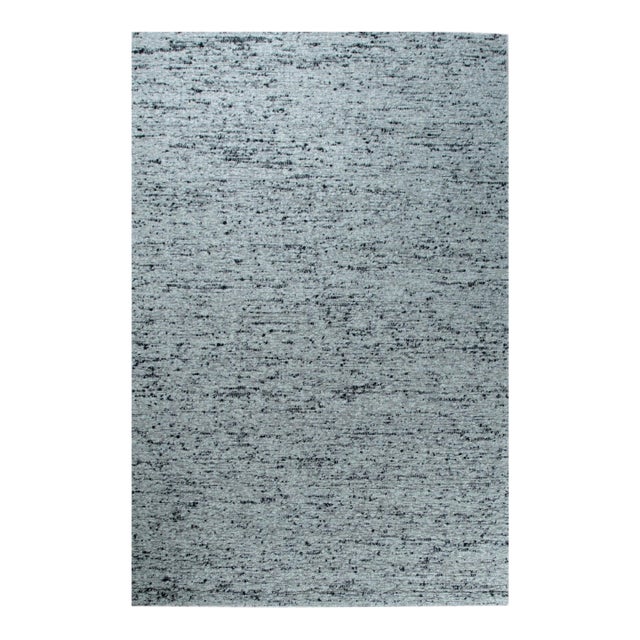 8x10 Opulent Alluring Dark Gray Geometric Modern Handmade Wool Carpet Rug For Sale