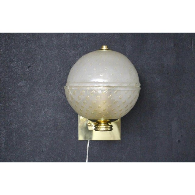 Golden Pulegoso Murano Glass Sconces in the style of Barovier, 1990s, Set of 2 For Sale - Image 9 of 18