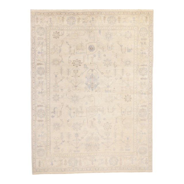 Vintage Modern Oushak Rug - 08'11 X 11'11 For Sale