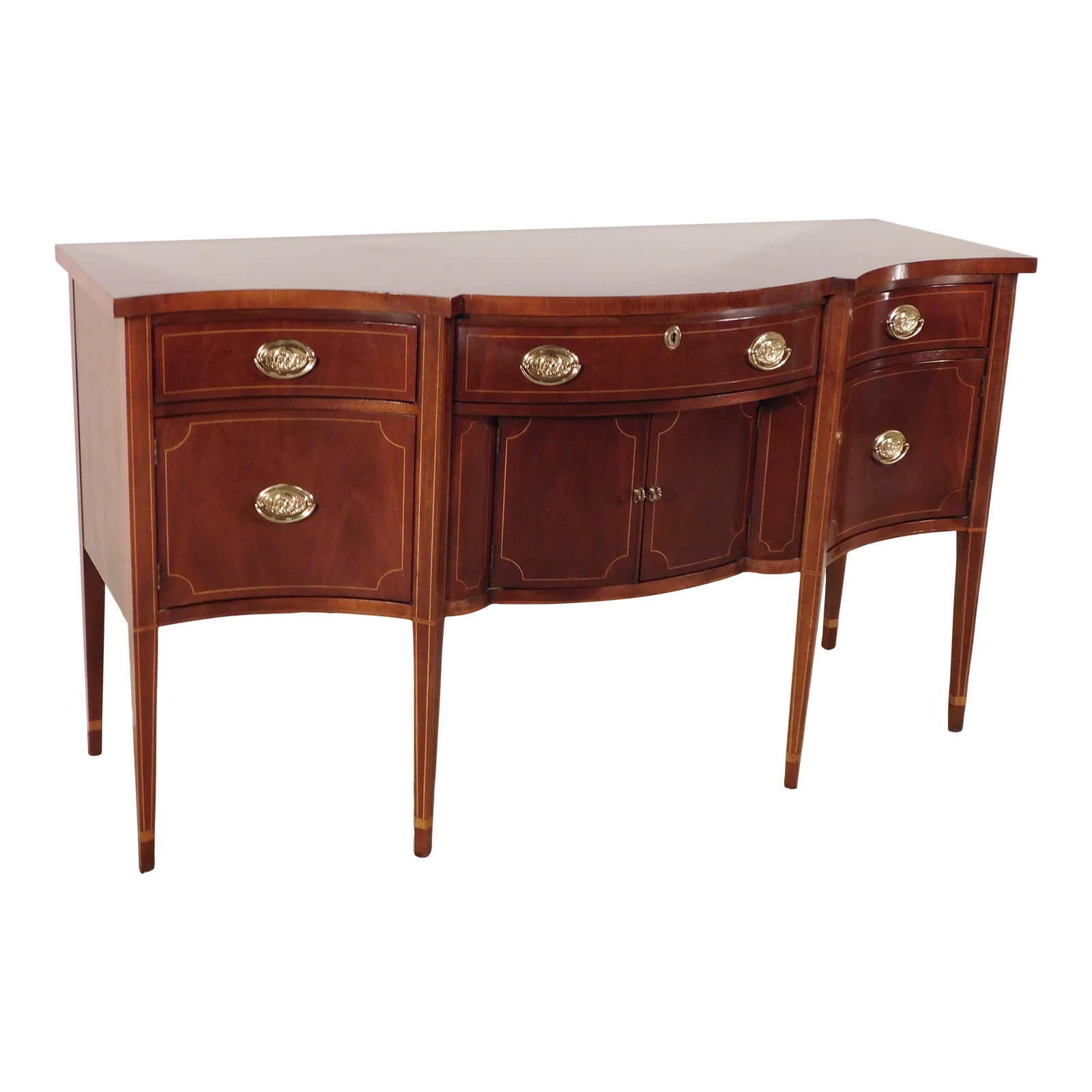 Vintage Baker Furniture Company Mahogany Hepplewhite Federal 6 Legged