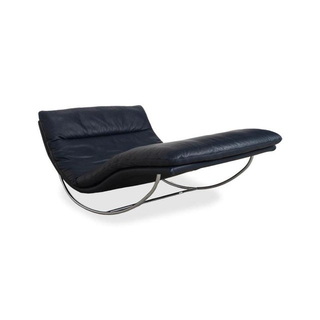 Daily Dreams Chaise Lounge in Dark Blue Leather from Willi Schillig For Sale - Image 5 of 17