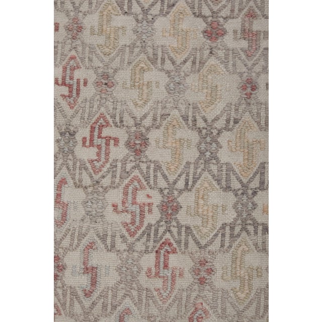 1960s Vintage Faded Turkish Jajim Kilim Rug 5'3'' X 7'11'' For Sale - Image 10 of 13