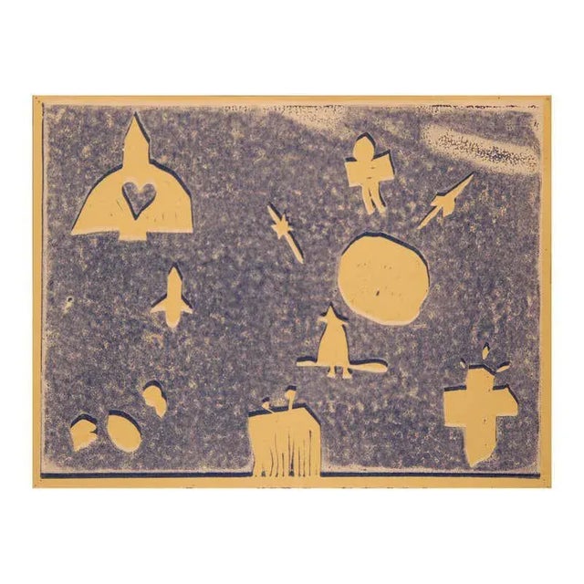 2000s Contemporary Abstract Surrealist Space Themed Landscape Block Print by Josefa Vaughan For Sale - Image 12 of 12