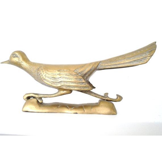 Vintage Brass Roadrunner Statue Chairish
