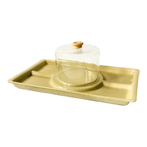 Large Cheese and Cracker Tray With Cloche