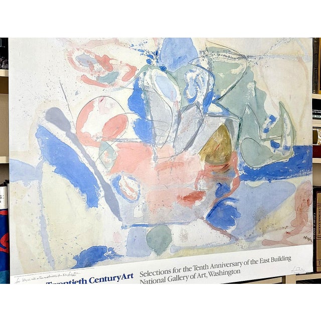 Blue Signed Helen Frankenthaler Mountains and Sea Original 1989 National Gallery of Art Washinton Exhibition Poster For Sale - Image 8 of 12