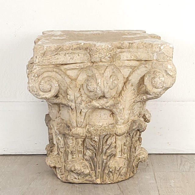 Beige Pair of Caen Stone Gallo Romano Corinthian Capitals, Probably Circa a.d. 300 For Sale - Image 8 of 12
