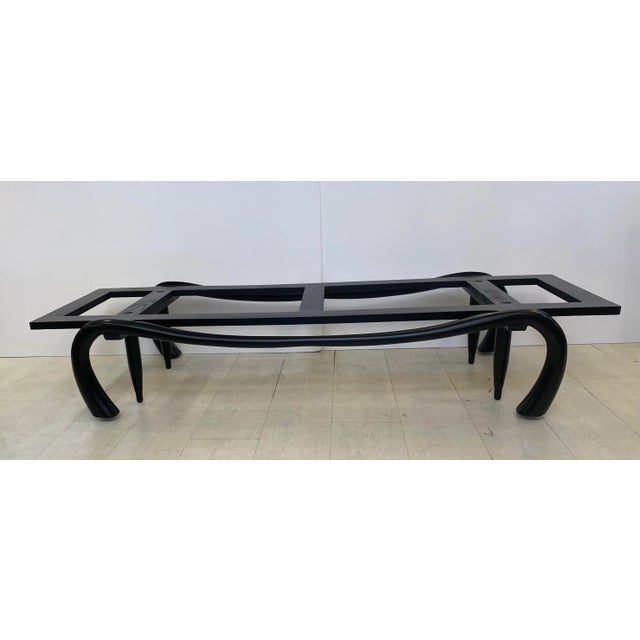 Black 1960s Gio Ponti Style Marble Top Ebonized Coffee Table For Sale - Image 8 of 9