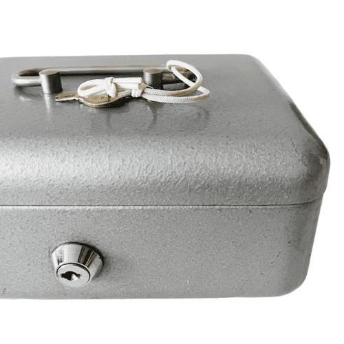 Mid-Century Grey Steel Cash Box Safe from Fortuna, 1950s For Sale - Image 4 of 6