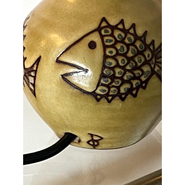 Ceramic Fish Lamp by Olivier Petit, France, 1960s For Sale - Image 3 of 9