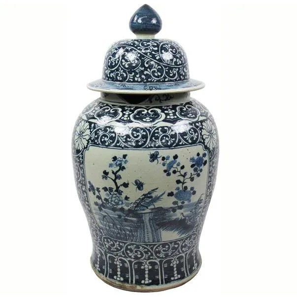 Chinese Grand Blue and White Porcelain Ginger Jar For Sale - Image 11 of 11