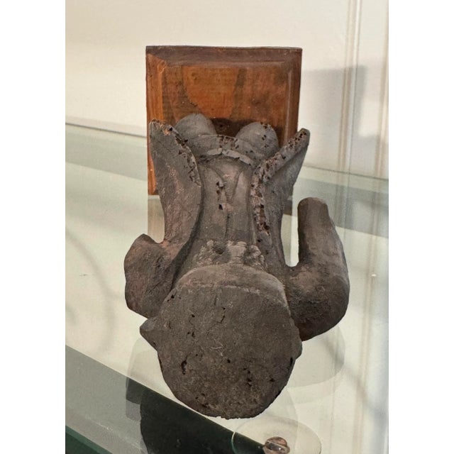 Antique Spanish Revival Santos Religious Relic Solid Wood Tabletop Figure For Sale - Image 10 of 12